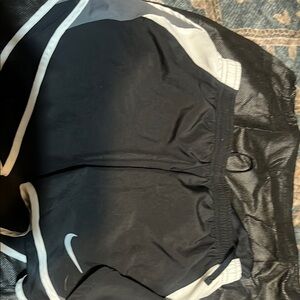 Nike Women's Black and White Athletic Shorts